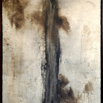 Fluvial Trajectory of a Not So Still Mind, 2019, 58x38", sumi ink and tea