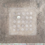 A Single Bliss, 2020, 6x6", oxidized silver, gampi, pigment, mother of pearl on panel