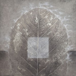 Burning Bush, 2020, 6x6", oxidized silver, pigment, graphite on panel